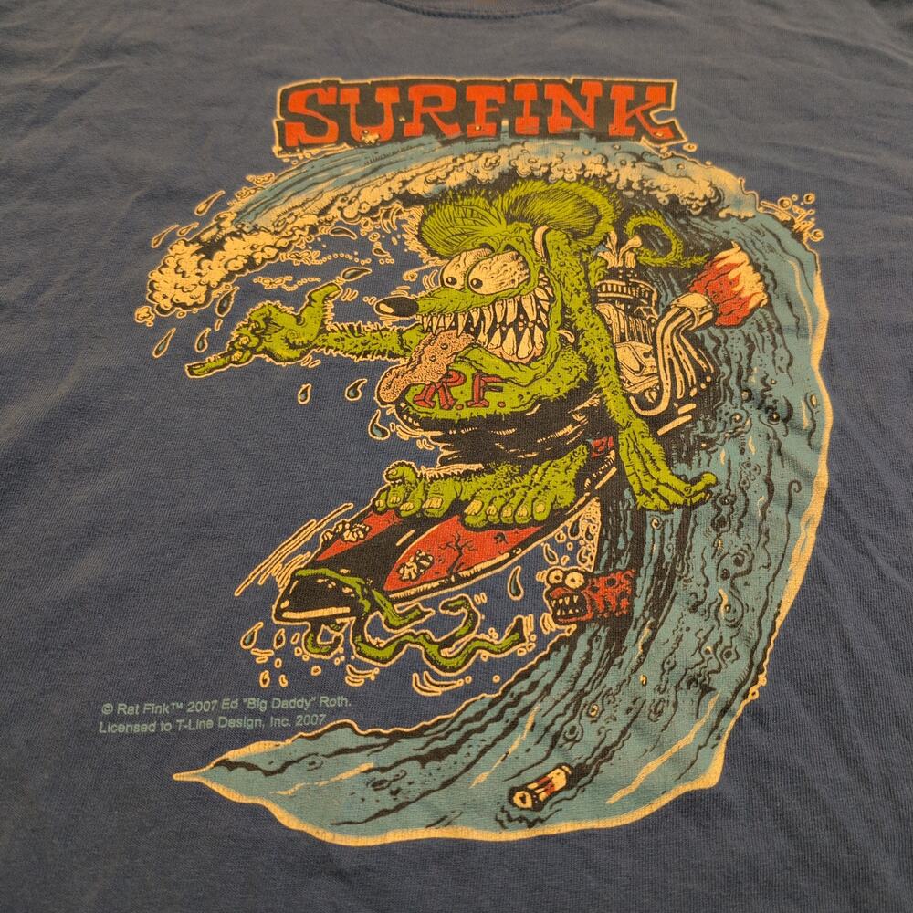 VTG Rat Fink SurfInk Adult Medium Shirt Big Daddy Thrashed Surfer‎ 2007 - Picture 2 of 9